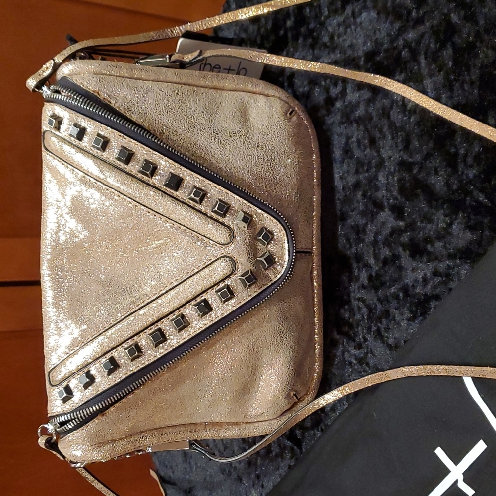 She+Lo Crossbody Rose Glitter Purse with Studs